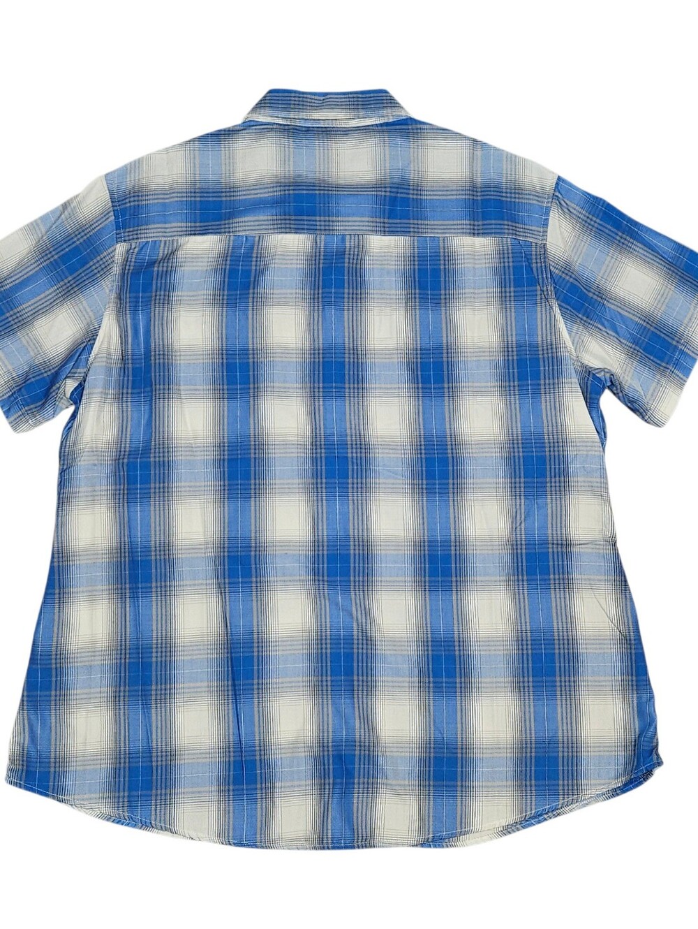 DIXXON Women's 2XL "The 1947" Blue & White Plaid Short Sleeve Bamboo Button-Up - Picture 2 of 9